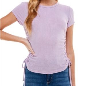 Side-Tie Pointelle T-shirt